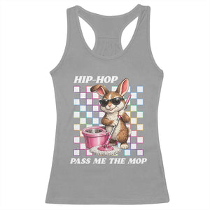 Hip Hop Easter Bunny Cleaning Pun Racerback Tank Top Funny Rabbit with Mop TS02 Sport Gray Print Your Wear