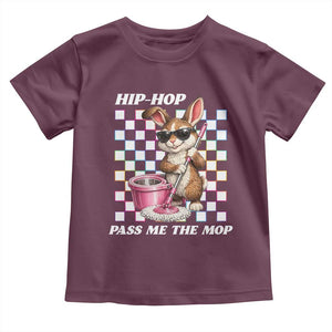 Hip Hop Easter Bunny Cleaning Pun Toddler T Shirt Funny Rabbit with Mop TS02 Maroon Print Your Wear