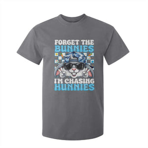Funny Easter Bunny Forget the Bunnies I’m Chasing Hunnies T Shirt For Kid Cool Rabbit with Sunglasses & Hat Humor TS02 Charcoal Print Your Wear