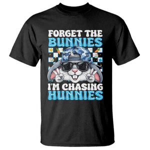 Funny Easter Bunny Forget the Bunnies I’m Chasing Hunnies T Shirt Cool Rabbit with Sunglasses & Hat Humor TS02 Black Print Your Wear
