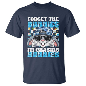 Funny Easter Bunny Forget the Bunnies I’m Chasing Hunnies T Shirt Cool Rabbit with Sunglasses & Hat Humor TS02 Navy Print Your Wear