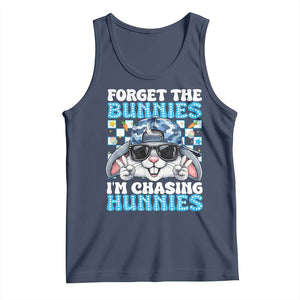Funny Easter Bunny Forget the Bunnies I’m Chasing Hunnies Tank Top Cool Rabbit with Sunglasses & Hat Humor TS02 Navy Print Your Wear