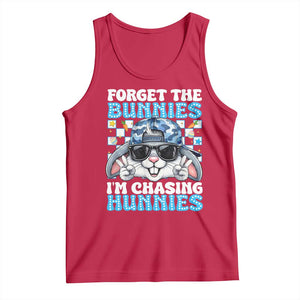 Funny Easter Bunny Forget the Bunnies I’m Chasing Hunnies Tank Top Cool Rabbit with Sunglasses & Hat Humor TS02 Red Print Your Wear