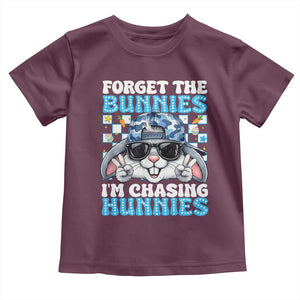 Funny Easter Bunny Forget the Bunnies I’m Chasing Hunnies Toddler T Shirt Cool Rabbit with Sunglasses & Hat Humor TS02 Maroon Print Your Wear