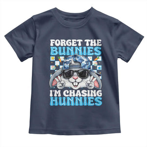 Funny Easter Bunny Forget the Bunnies I’m Chasing Hunnies Toddler T Shirt Cool Rabbit with Sunglasses & Hat Humor TS02 Navy Print Your Wear