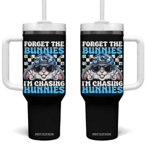 Funny Easter Bunny Forget the Bunnies I’m Chasing Hunnies Tumbler With Handle Cool Rabbit with Sunglasses & Hat Humor TS02 One Size: 40 oz Black Print Your Wear