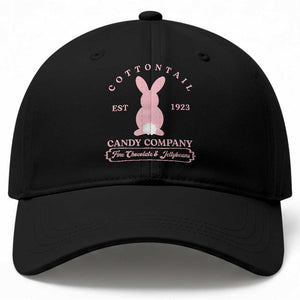 Cottontail Candy Company Vintage Easter Bunny Baseball Cap Retro Chocolate and Jellybeans Spring Lovers