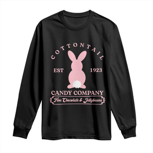 Cottontail Candy Company Vintage Easter Bunny Long Sleeve Shirt Retro Chocolate and Jellybeans Spring Lovers TS02 Black Print Your Wear