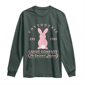 Cottontail Candy Company Vintage Easter Bunny Long Sleeve Shirt Retro Chocolate and Jellybeans Spring Lovers TS02 Dark Forest Green Print Your Wear