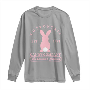 Cottontail Candy Company Vintage Easter Bunny Long Sleeve Shirt Retro Chocolate and Jellybeans Spring Lovers TS02 Sport Gray Print Your Wear