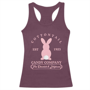 Cottontail Candy Company Vintage Easter Bunny Racerback Tank Top Retro Chocolate and Jellybeans Spring Lovers TS02 Maroon Print Your Wear