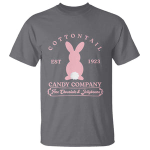 Cottontail Candy Company Vintage Easter Bunny T Shirt Retro Chocolate and Jellybeans Spring Lovers TS02 Charcoal Print Your Wear