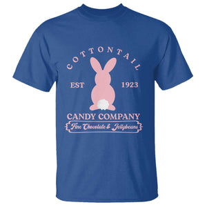 Cottontail Candy Company Vintage Easter Bunny T Shirt Retro Chocolate and Jellybeans Spring Lovers TS02 Royal Blue Print Your Wear