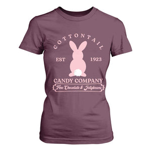 Cottontail Candy Company Vintage Easter Bunny T Shirt For Women Retro Chocolate and Jellybeans Spring Lovers TS02 Maroon Print Your Wear
