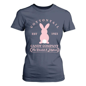 Cottontail Candy Company Vintage Easter Bunny T Shirt For Women Retro Chocolate and Jellybeans Spring Lovers TS02 Navy Print Your Wear
