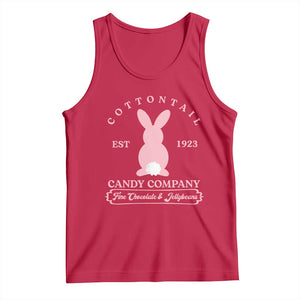 Cottontail Candy Company Vintage Easter Bunny Tank Top Retro Chocolate and Jellybeans Spring Lovers TS02 Red Print Your Wear