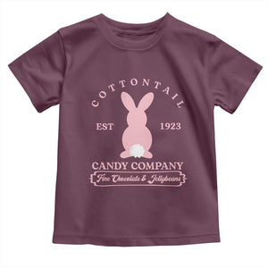 Cottontail Candy Company Vintage Easter Bunny Toddler T Shirt Retro Chocolate and Jellybeans Spring Lovers TS02 Maroon Print Your Wear