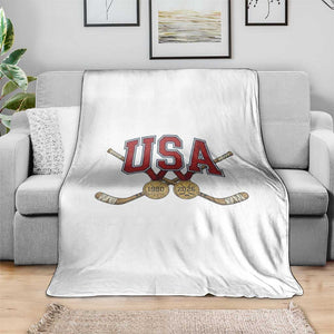 USA Ice Hockey Pride 1980 to 2026 Legacy Throw Blanket Patriotic American Champions TS02 Print Your Wear