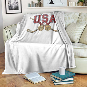 USA Ice Hockey Pride 1980 to 2026 Legacy Throw Blanket Patriotic American Champions TS02 Print Your Wear