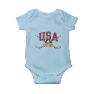 USA Ice Hockey Pride 1980 to 2026 Legacy Baby Onesie Patriotic American Champions TS02 Light Blue Print Your Wear