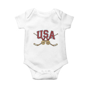 USA Ice Hockey Pride 1980 to 2026 Legacy Baby Onesie Patriotic American Champions TS02 White Print Your Wear