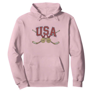 USA Ice Hockey Pride 1980 to 2026 Legacy Hoodie Patriotic American Champions TS02 Light Pink Print Your Wear