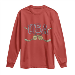 USA Ice Hockey Pride 1980 to 2026 Legacy Long Sleeve Shirt Patriotic American Champions TS02 Red Print Your Wear