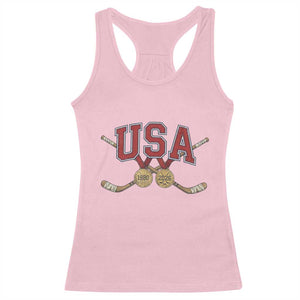 USA Ice Hockey Pride 1980 to 2026 Legacy Racerback Tank Top Patriotic American Champions TS02 Light Pink Print Your Wear