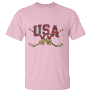 USA Ice Hockey Pride 1980 to 2026 Legacy T Shirt Patriotic American Champions TS02 Light Pink Print Your Wear