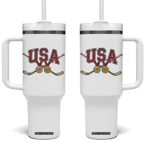 USA Ice Hockey Pride 1980 to 2026 Legacy Tumbler With Handle Patriotic American Champions TS02 One Size: 40 oz White Print Your Wear