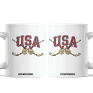 USA Ice Hockey Pride 1980 to 2026 Legacy Coffee Mug Patriotic American Champions TS02 White Print Your Wear
