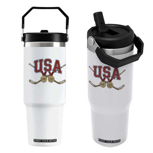 USA Ice Hockey Pride 1980 to 2026 Legacy Flip Straw Tumbler Patriotic American Champions TS02 One Size: 30 oz White Print Your Wear