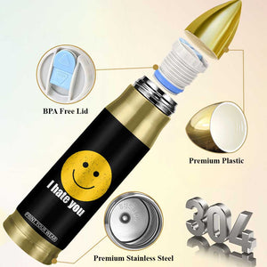 I Hate You Meme Distressed Smiling Face Bullet Tumbler Dark Humor Sarcastic Funny Attitude TS02 Print Your Wear