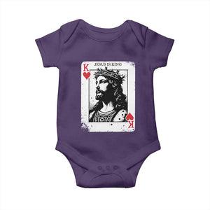 Jesus Is King Playing Card Graphic Baby Onesie King of Hearts Christian Faith TS02 Purple Print Your Wear