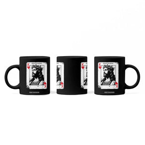 Jesus Is King Playing Card Graphic Coffee Mug King of Hearts Christian Faith TS02 Print Your Wear