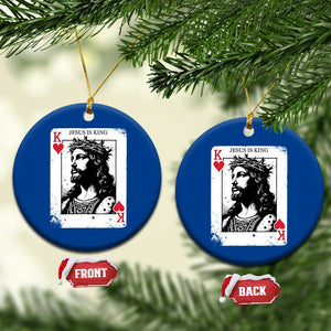 Jesus Is King Playing Card Graphic Ceramic Ornament King of Hearts Christian Faith TS02 1pc Blue Print Your Wear