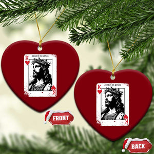 Jesus Is King Playing Card Graphic Ceramic Ornament King of Hearts Christian Faith TS02 Print Your Wear