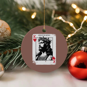 Jesus Is King Playing Card Graphic Ceramic Ornament King of Hearts Christian Faith TS02 1pc Mocha Print Your Wear