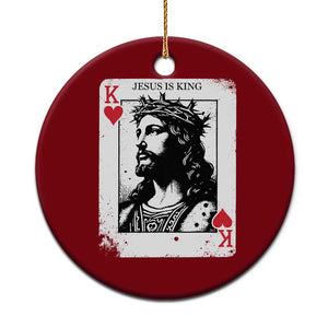 Jesus Is King Playing Card Graphic Ceramic Ornament King of Hearts Christian Faith TS02 1pc Red Print Your Wear