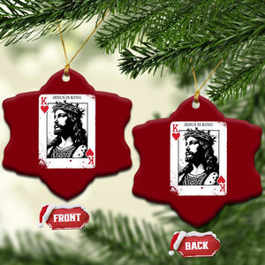 Jesus Is King Playing Card Graphic Ceramic Ornament King of Hearts Christian Faith TS02 Print Your Wear