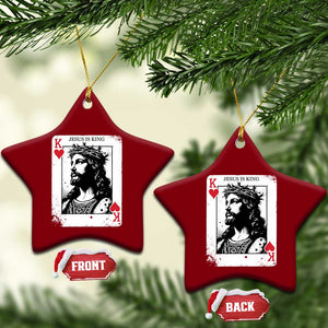 Jesus Is King Playing Card Graphic Ceramic Ornament King of Hearts Christian Faith TS02 Print Your Wear