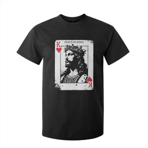 Jesus Is King Playing Card Graphic T Shirt For Kid King of Hearts Christian Faith TS02 Black Print Your Wear