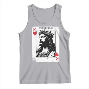 Jesus Is King Playing Card Graphic Tank Top King of Hearts Christian Faith TS02 Athletic Heather Print Your Wear