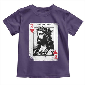 Jesus Is King Playing Card Graphic Toddler T Shirt King of Hearts Christian Faith TS02 Purple Print Your Wear