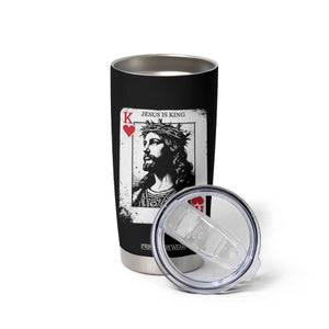 Jesus Is King Playing Card Graphic Tumbler Cup King of Hearts Christian Faith TS02 Print Your Wear