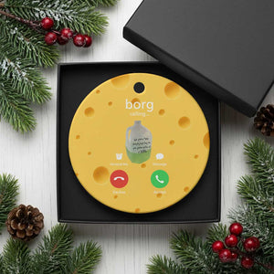 Funny Borg Drink Caling Meme Ceramic Ornament College Party Drink Viral Humor TS02 1pc Yellow Cheese Print Your Wear