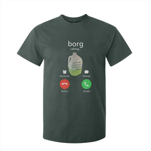 Funny Borg Drink Caling Meme T Shirt For Kid College Party Drink Viral Humor TS02 Dark Forest Green Print Your Wear