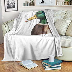 Smoking Mallard Meme Graphic Throw Blanket Chaotic Funny Wild Duck Attitude Viral Internet Humor TS02 Print Your Wear