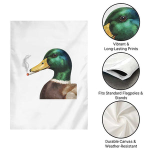 Smoking Mallard Meme Graphic Garden Flag Chaotic Funny Wild Duck Attitude Viral Internet Humor TS02 Print Your Wear