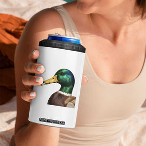 Smoking Mallard Meme Graphic 4 in 1 Can Cooler Tumbler Chaotic Funny Wild Duck Attitude Viral Internet Humor TS02 Print Your Wear
